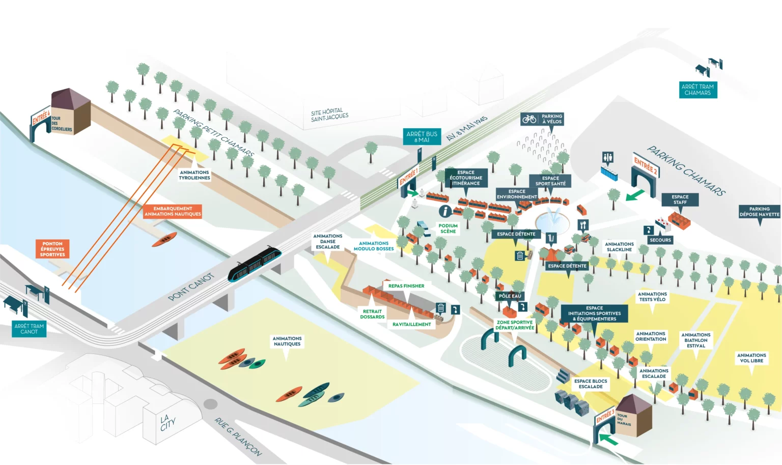 Plan d'implantation du village Grandes Heures Nature 2026
